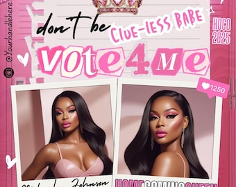 Editable Hoco Queen Vote Flyer Template: Y2K Homecoming (Digital Download)