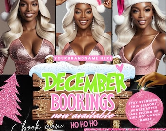 Salon December Booking Flyer: Beauty Business Template (Canva Editable, Instant Download)