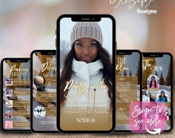 Aspen Ski Trip Einladung zum Geburtstag: Bachelorette Getaway (Digitaler Download)