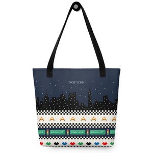 NYC Nights Einkaufstasche. New York Lover Tasche, NYC Reisetasche, Urlaub Einkaufstasche, Mädchen Reise Einkaufstasche, Urban ästhetik Tasche, Stadtbild Canvas Tote