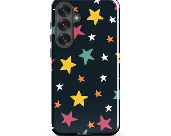 Colorful Star Pattern Samsung Galaxy Phone Case, Cosmic Cute Aesthetic