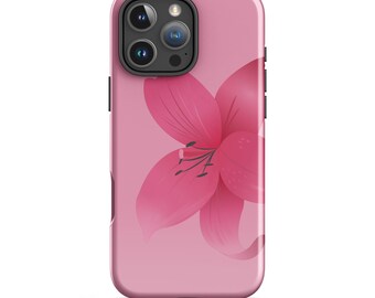 Capa para iPhone Pink Lily: capa floral brilhante e ousada