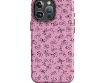 Capa para iPhone com laço rosa: compatível com MagSafe, capa protetora para celular feminina