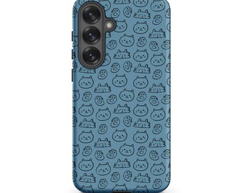 Cat Faces Samsung Tough Phone Case, Kawaii Kitty Pattern
