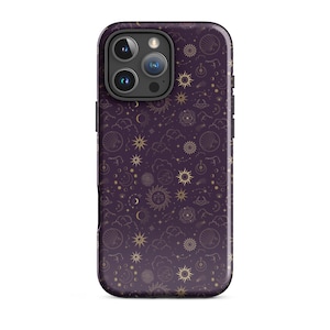 Celestial iPhone Case, Astrology Phone Case, Cosmic Starry Night Cover, Moon and Sun Phone Case, Galaxy Aesthetic Gift, Iphone 16 15 Pro Max