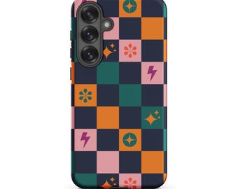 Checkerboard Samsung Case, 90s Y2K Retro Aesthetic, Tough Phone Cover