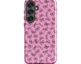 Coque Samsung Galaxy avec nœud rose, Girly Chic, Protectrice