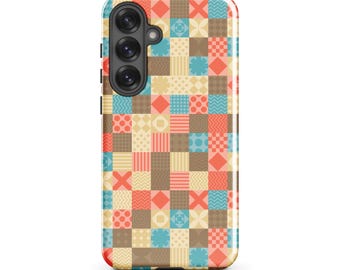 Retro Quilt Patchwork Samsung Case: Geometric Funky Tough Phone Cover