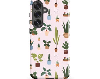 Funda resistente para Samsung con diseño botánico de estilo cottagecore.