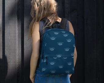 Mochila para portátil Evil Eye: bolsa de viaje de poliéster resistente al agua