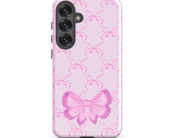 Coque Samsung avec nœud rose : coque de protection pour portable pour filles