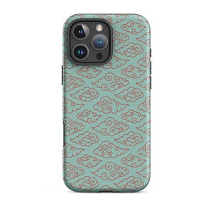 Mint Cloud iPhone Case, Red Cloud Pattern, Aesthetic Phone Cover
