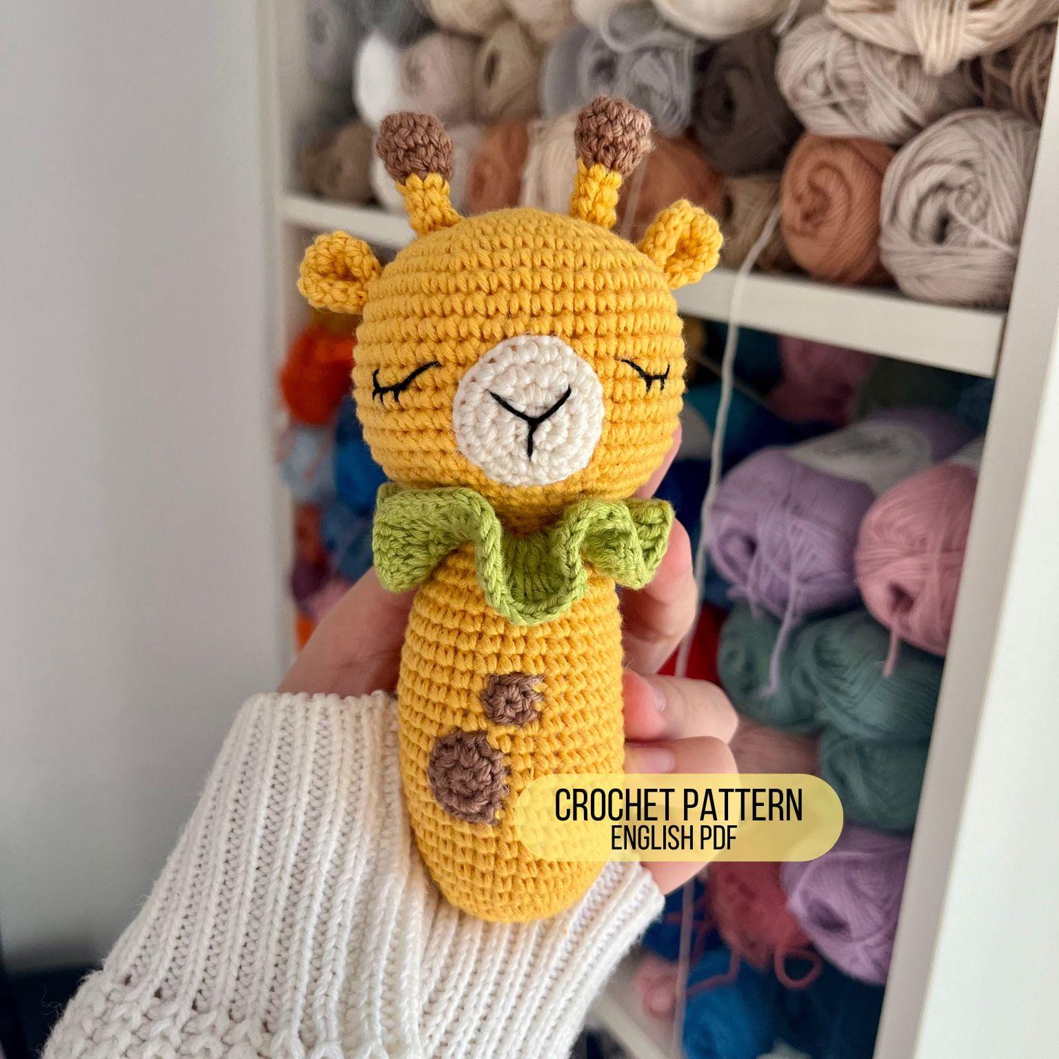 Crochet Giraffe Rattle Amigurumi Pattern: Safari Animal Toy (PDF