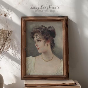 Vintage Lady Portrait Art Print: Elegant Antique Oil Painting (Digital Download) #198