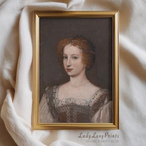 Renaissance Lady Portrait – Vintage Oil Painting Style – Classical People & Portrait Wall Art – Digital Download Artwork #11
