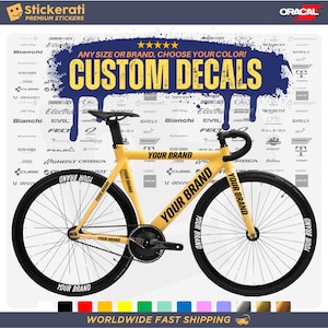 Custom Bike Decals Stickers for Bicycle - Vinyl Sticker for Frame Rims Fork Road Mountain - Fahrradaufkleber Vélo Bici Autocollant Aufkleber