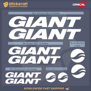 Kit de pegatinas GIANT, calcomanías de vinilo, pegatinas para cuadro de bicicleta de montaña, BMX, logotipo, vinilo adhesivo para bicicleta, ciclismo