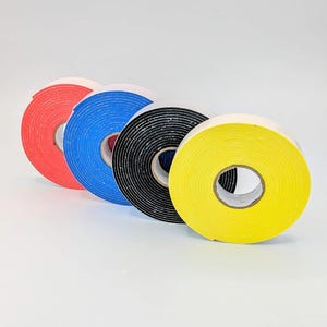Eva Foam Tape Strip Rolls,Colored Double Side self-Adhesive for Craft Projects,Pack of 5,Size 2 mm, 4 Beautiful Colors Yellow blue black red