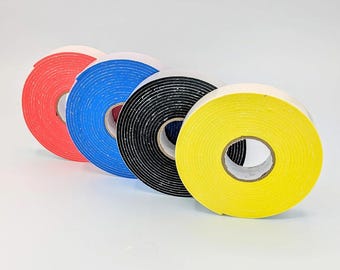 Eva Foam Tape Strip Rolls,Colored Double Side self-Adhesive for Craft Projects,Pack of 5,Size 2 mm, 4 Beautiful Colors Yellow blue black red