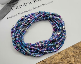 Matte Jeweled Seed Bead Stretch Bracelet: Boho Minimalist Jewelry - 1 Strand