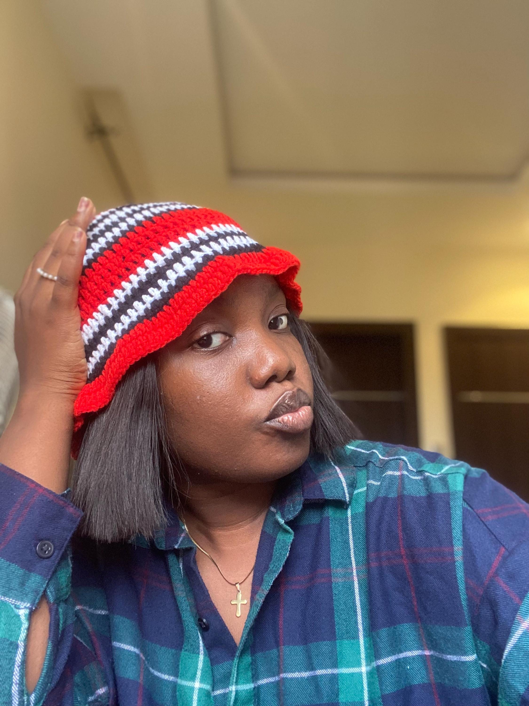 Odumodublvck Crochet Bucket Hat, Stripped Bucket Hat, Crochet Hat