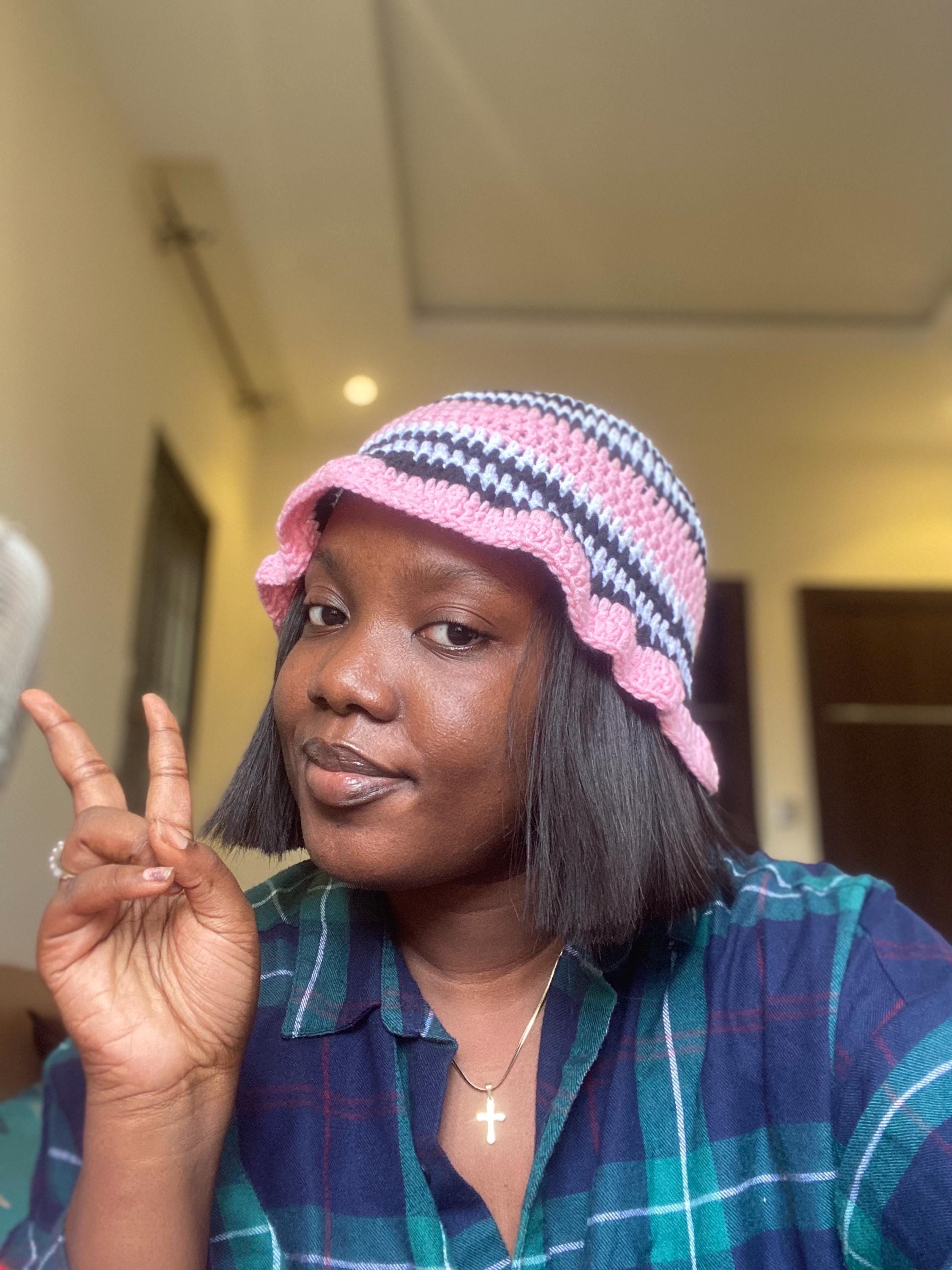 Odumodublvck Crochet Bucket Hat, Stripped Bucket Hat, Crochet Hat