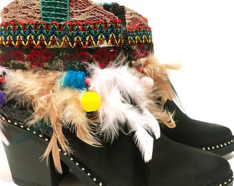 Personalizowane czarne kowbojki EU38. Ręcznie robione wegańskie, kowbojskie buty festiwalowe w stylu western.
