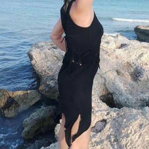 Whimsical elven tunic. Gothic flair, festival, ready cotton pixie dress.