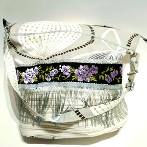 Handmade hemp Bag. Daily, large, boho tote shoulder bag with Inner pockets and zipper.