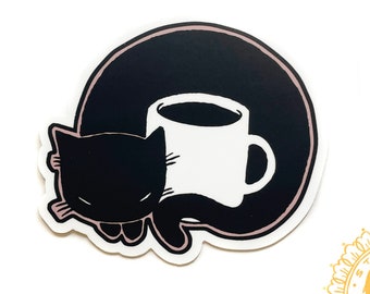 Vinyl Sticker - Coffee Cat - Coffee Nap