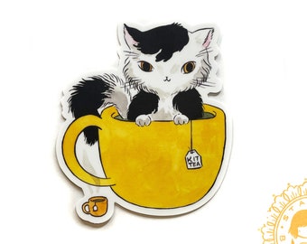 Vinyl Sticker - KitTEA Tea Cat