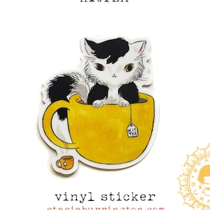 Vinyl Sticker - KitTEA Tea Cat