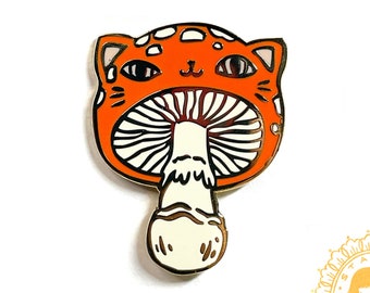 Meowshroom pin - mushroom cat enamel pin