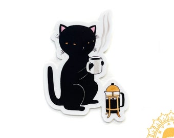 Vinyl Sticker - Coffee Cat