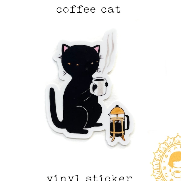 Vinyl Sticker - Coffee Cat