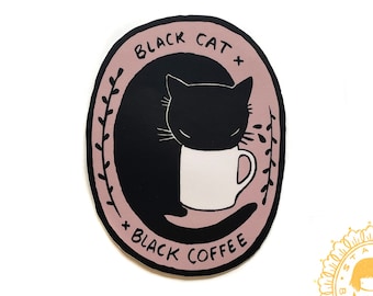 Black Cat Black Coffee Sticker