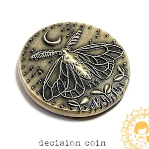 Coin - Moth - Solar System - decision making talisman