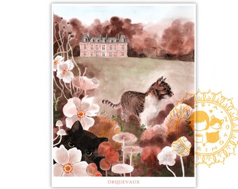 Orquevaux - 11x14in Wall Art Print - le chateau - french countryside fantasy art