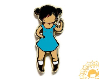 The Finger enamel pin - angry girl