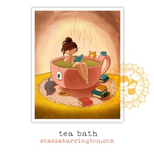 Teebad - gemütliches entspannendes Teebuch mit Katzenmotiv