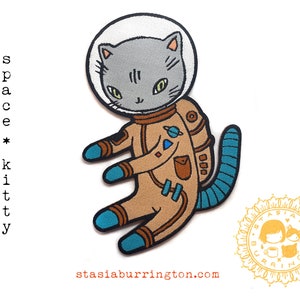 Space Kitty - embroidered iron on patch