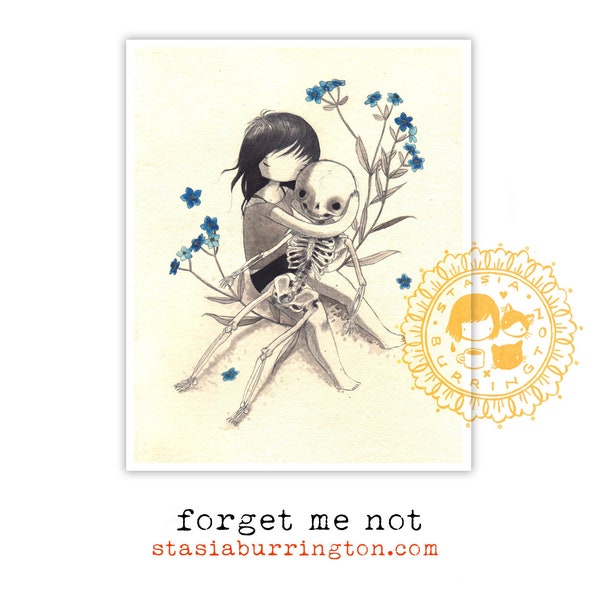 Forget Me Not - 8x10 archival fine art print - Bittersweet Drawing