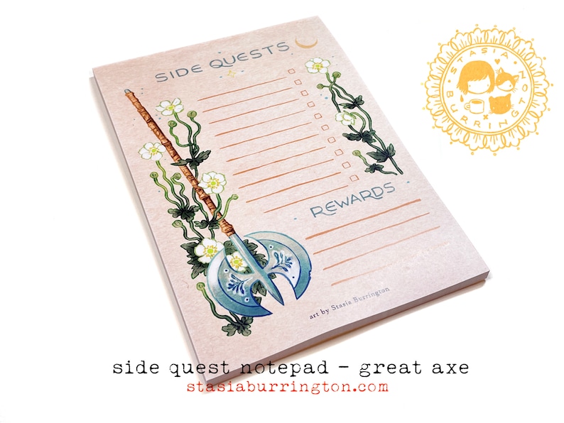 Side Quest Notepads Action Adventure Fantasy To Do lists image 7