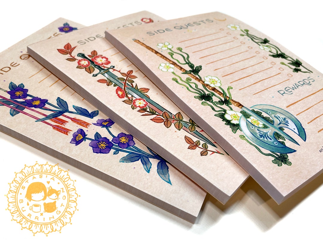 Side Quest Notepads Action Adventure Fantasy to Do Lists Etsy