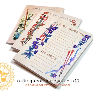 Side Quest Notepads Action Adventure Fantasy To Do lists image 10