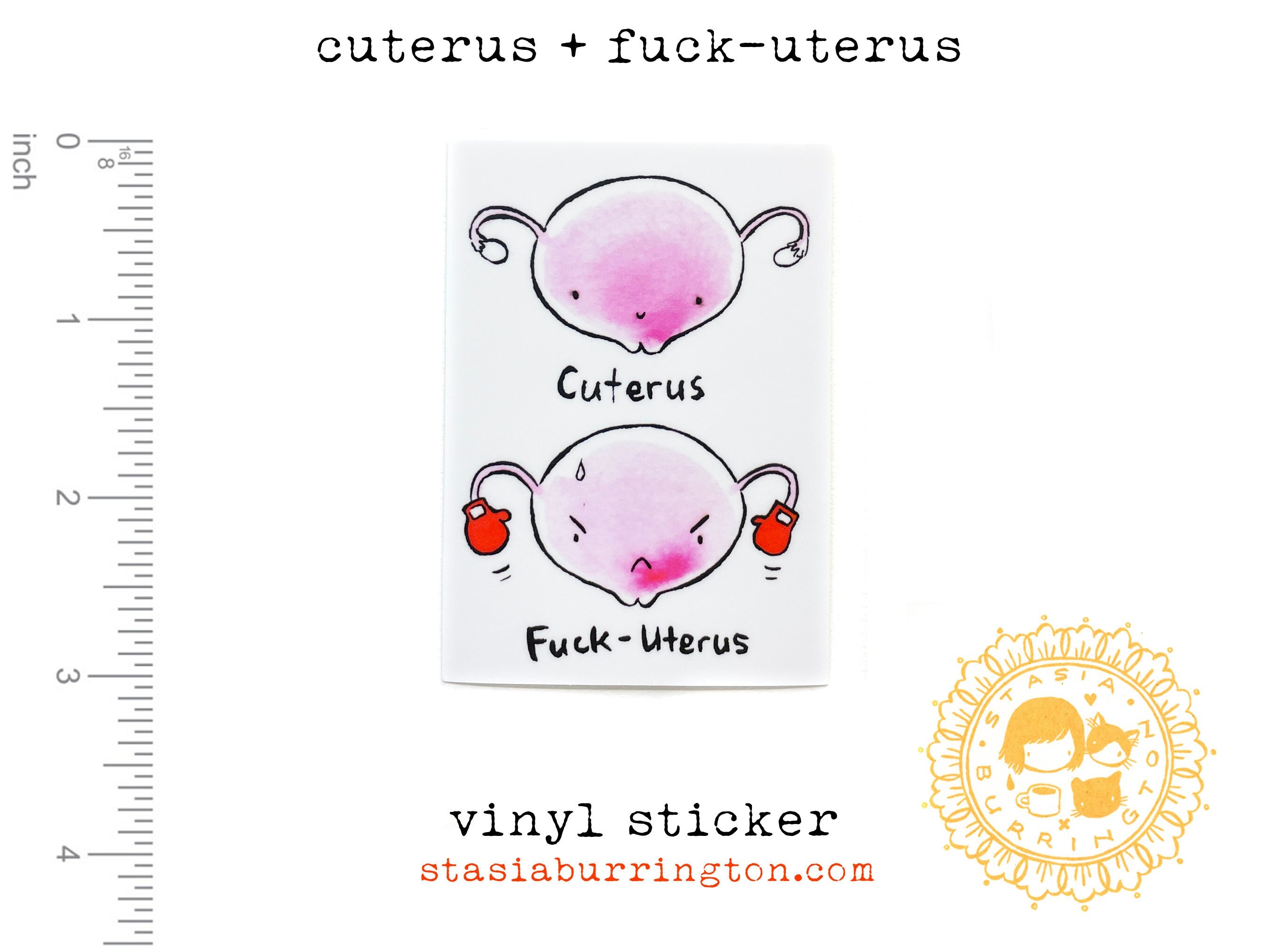 Adesivo in vinile - Cuterus - Fuck-Uterus - arte femminista dell'utero