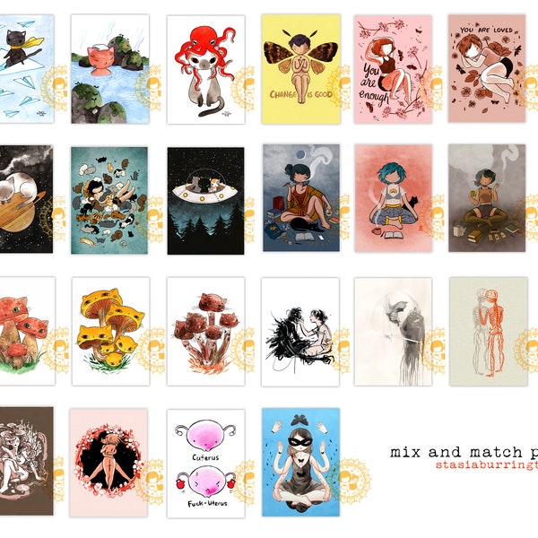 Postcard Pack - Choose your own set - Collectable art