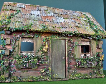 diy log cabin dollhouse