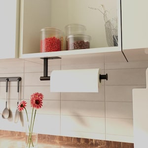 Under Cabinet Paper Towel Holder from Metal, Kitchen Roll Holder, Sleek Under Cabinet Paper Towel Holder