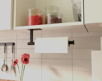 Under Cabinet Paper Towel Holder from Metal, Kitchen Roll Holder, Sleek Under Cabinet Paper Towel Holder